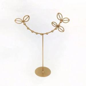 Leaf Design Gold <b>Jewelry</b> <b>Stand</b> for Earrings Necklaces Rings Elegant Nature Inspired Organizer for Vanity and Display - Product Image 1