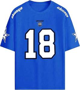 100% maille de polyester Logo cousu en usine directe Maillots de football américain élégants personnalisés surdimensionnés pour femmes - Product Image 1