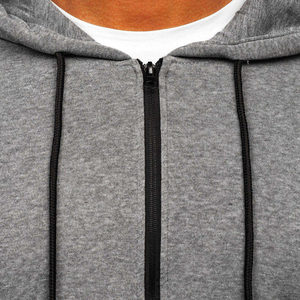 Blanc uni 100% coton français éponge fermeture éclair sweats à capuche motif régulier personnalisation Service Logo Design couleur pour la saison d'hiver - Product Image 6