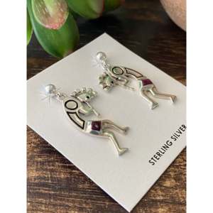 Navajo Handmade <b>Post</b> Dangle Purple Spiny Oystercatcher Sterling Silver Kokopelli Turquoise Amethyst Drop Animal Water Drop - Product Image 3