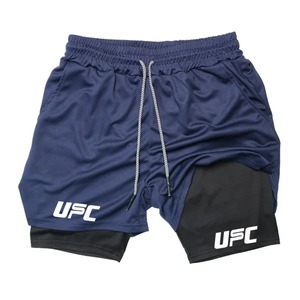 2025 nuevos pantalones cortos de boxeo dobles impresos gimnasio deportes 2 en 1 pantalones cortos de malla de secado rápido entrenamiento pantalones de entrenamiento para hombres verano - Product Image 1