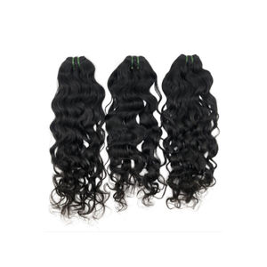 Extensiones de cabello Remy Virgen sin procesar del sur de la India, paquetes de tejido de cabello humano de templo indio alineados con cutícula - Product Image 1