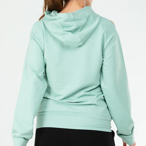 Sudaderas con capucha desgastadas al por mayor, cremallera corta personalizada, sudadera con capucha negra recortada de gran tamaño y pantalones de chándal, conjunto de pantalones cortos, fabricante de mujeres - Product Image 3