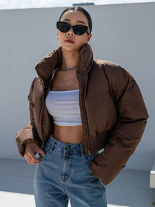 Puffer Jacket Crop Top Embroidered for <b>Women</b> Cold <b>Weather</b> Jacket With Full Customization on Trending - Product Image 3