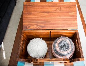 Multipurpose Handmade Wood Yarn Box with Divider Solid Wood Customized Personalized Made to Order - Product Image 2