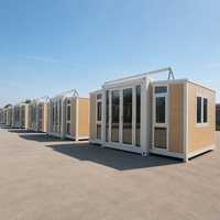 Maison conteneur extensible de 3 mètres, préfabriquée, modulaire, pliable, portable, pour bureau de chantier ou habitation, en chêne naturel clair