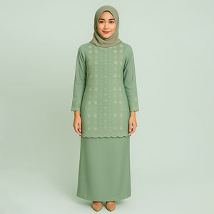 Abaya pour femmes musulmanes, élégante, moderne, modeste, traditionnelle, grande taille, polyester antistatique, longueur de plancher, faite pour mariage - Product Image 3