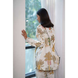 ชุดเซ็ตเครปสองชิ้นสีครีมปาล์มสุดหรูสำหรับฤดูใบไม้ผลิและฤดูร้อน - Product Image 4