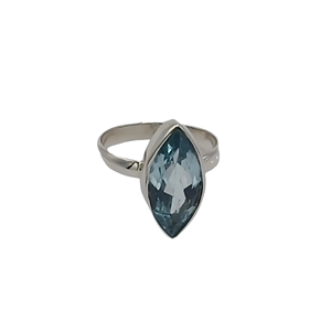 Navya Craft Handcrafted Sterling <b>Silver</b> <b>Ring</b> with Blue Topaz Marquise Cut Stone <b>Statement</b> Jewelry for Women Gift for Her - Product Image 1