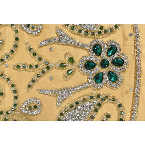 Nueva llegada de lujo respetuoso con el medio ambiente hecho a mano con cuentas bordadas tela de red para mujeres vestidos de fiesta de boda transpirable no tejido - Product Image 5