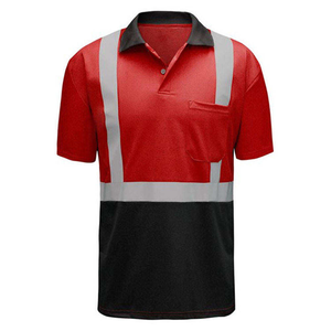 Polo de vêtements de travail avec bande réfléchissante Polo de vêtements de travail de style golf pour uniforme de personnel d'entreprise - Product Image 5