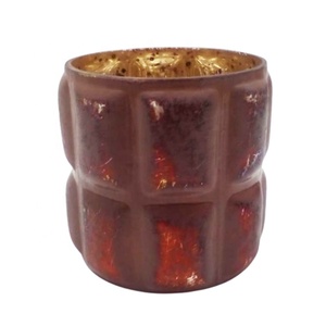 Vente chaude Or Mosaïque Plaqué Verre Matériel À La Main Forme Ronde Attrayant Votive Titulaire À La Main Personnalisé - Product Image 3