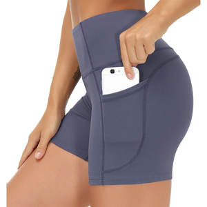 Shorts Deportivos Personalizados Transpirables de Color Sólido con Cintura Elástica y Bolsillo, Leggings y Shorts de Yoga de Alta Calidad para Mujer - Product Image 6