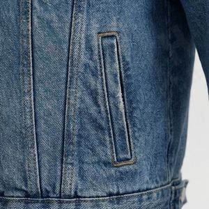 Veste en jean réversible décontractée pour femmes, coton, motif uni, bouton, décoration de logo, manteau d'hiver, vêtement d'extérieur élégant, couleur personnalisée - Product Image 5