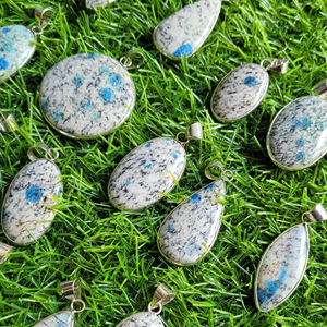 Cabochon de pierres précieuses de jaspe K2 de meilleure qualité pendentif en métal de pierre précieuse pendentif semi-fini - Product Image 2
