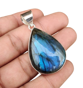 Bijoux pour femmes en argent style bohème pendentif en argent sterling 925 Labradorite pierre précieuse tendance pendentif fait main cadeau pour - Product Image 1
