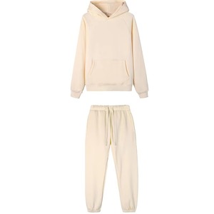 Custom LOGO DIY Brand <b>Hooded</b> Sets Fashion Type 2 Piece Suit Thick fleece Jogging Oversized Tracksuit Hoodie+Pants Streetwear - Product Image 2