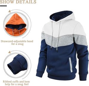 Sweat à capuche en laine personnalisé, poches personnalisées, hiver, épais, chaud, uni, pour hommes - Product Image 4