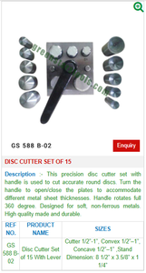 GS 588B-02 Set of 15 Steel Disc Cutter <b>Engraving</b> <b>Tools</b> for Jewelry for Jewellery <b>Tool</b> Use - Product Image 2