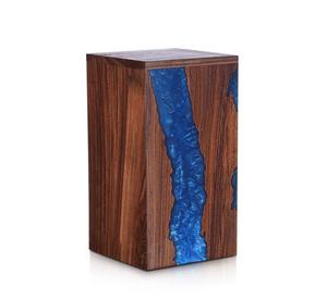 Handcrafted Rosewood Blue Resin Rectangle Urn <b>Box</b> Unique Memorial <b>Keepsake</b> Sympathy Gift - Product Image 6