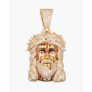 Pendentif et breloque en or 14 carats avec moissanite, motif Jésus, design complexe pour une élégance durable - Product Image 6