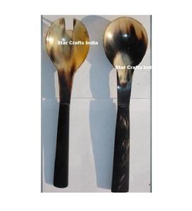 Nouvelle cuillère à dessert en corne unique, manche en os, cuillère en corne noire, vente chaude, prix d'usine, ensemble de couverts de restaurant, style luxueux - Product Image 3