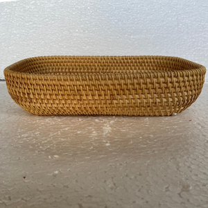 Meilleure vente plateau de service en rotin avec verre à l'intérieur pour la nourriture et la salade décor de luxe de style maison hôtel restaurant - Product Image 4