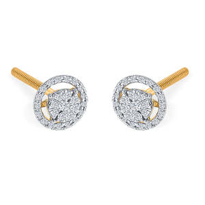 Pendientes de Oro de 14k y Circonita Lunaflower para Mujer, Joyería de Compromiso Moderna - Product Image 4