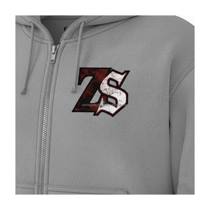 Premium 380 GSM coton polaire fermeture éclair à capuche doux tissu brossé gris couleur Logo personnalisé broderie Durable Zip bases à capuche - Product Image 6