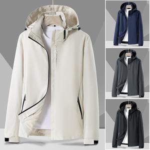 Chaqueta cortavientos con diseño personalizado y con estilo para hombre, sudaderas con capucha para hombre, abrigos impermeables, sudadera con cremallera, chaqueta desmontable para exteriores - Product Image 5