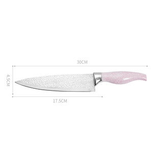 Cuchillo de chef de cocina de 7 pulgadas de color rosa al por mayor con hoja afilada de acero inoxidable para cortar carne, frutas y verduras - Product Image 3