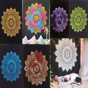 Tapisseries murales florales en coton, tailles Twin et Queen, plusieurs couleurs, décoration intérieure, literie, faites à la main par des artisans indiens - Product Image 2