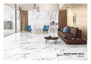 Diseño italiano Statuario Riya Aqua White 600x1200mm 9mm de espesor Antibacteriano Antideslizante Azulejos de porcelana esmaltada Estilo moderno de Europa - Product Image 3
