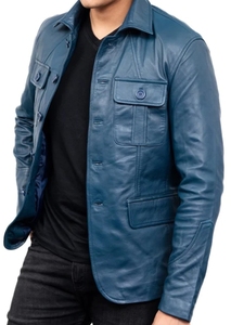 Haute qualité couleur personnalisée peau de mouton véritable véritable moto moto veste en cuir manteau pour hommes meilleure qualité Style décontracté - Product Image 3