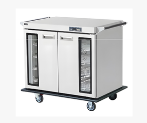 Carrello Riscaldato per Alimenti in Acciaio Inox a Doppia Porta 110L con Pannelli di Visualizzazione in Vetro <span class=keywords><strong>4</strong></span> Ripiani per Ospedali e <span class=keywords><strong>Ristoranti</strong></span> - Product Image 1