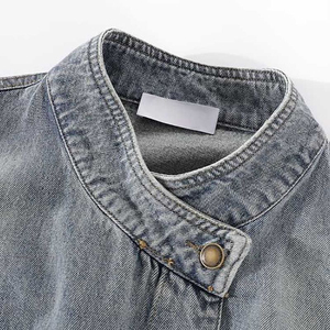 แจ็กเก็ตยีนส์แบบมีกระดุมสำหรับผู้หญิงแจ็กเก็ตเดนิมใส่สบายปรับแต่งได้จากโรงงาน - Product Image 4
