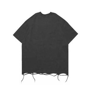 T-shirts vierges de qualité pour hommes, effet vieilli, nouveau design, coupe oversize, épaules tombantes, personnalisables avec logo - Product Image 1
