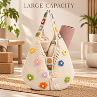 Sac fourre-tout en jacquard tricoté, style décontracté pour les trajets quotidiens, service d'échantillonnage rapide, vente en gros directe d'usine, logo personnalisé pris en charge