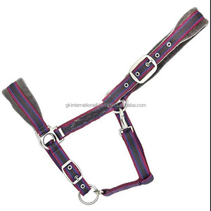 Licou cheval en Nylon à Double épaisseur, rembourré, rembourré, décoratif, en tissu entièrement cousu, superpositions sur la couronne, les joues et le nez - Product Image 5