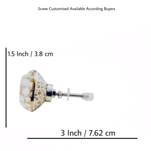 ลูกบิดเซรามิกลายดอกไม้สีชมพูทองสไตล์การออกแบบอุตสาหกรรมสำหรับตู้เสื้อผ้าตู้ห้องนอนและลิ้นชัก-558 CK - Product Image 3