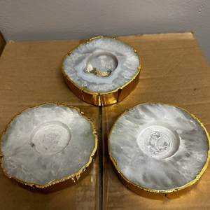 Portavelas de luz de té de cristal de ágata Natural, piedra preciosa tallada, curación decorativa, votiva para decoración espiritual del hogar, festiva - Product Image 3