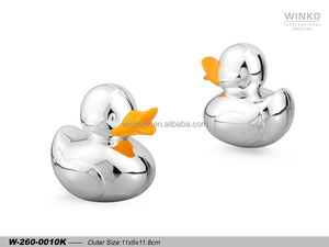 Hucha de pato Winko, caja de ahorro, pato, epoxi amarillo, bronce blanco - Product Image 1