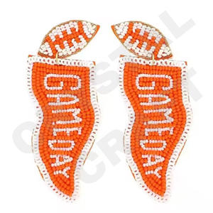Pendientes de cuentas Toody Hotty para mujer, color patriótico naranja blanco azul para boda o Día de los Caídos - Product Image 6