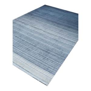Alfombras de Lana y Viscosa a Rayas Azules Tejidas a Mano Hwv-51031 para Uso Doméstico - Product Image 2