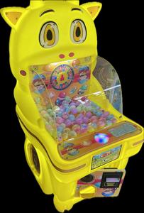 Máquina de Juego Arcade FEZA con Monedas, Pelota Saltarina en Forma de Gato Amarillo de Plástico, con Luces Intermitentes para Niños de 3+ Años, en Inglés - Product Image 1