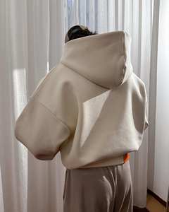 Personalizado de gran tamaño de color sólido en blanco sudaderas con capucha Unisex Drop Shoulder Heavyweight 500Gsm 350Gsm algodón recortado sudaderas con capucha - Product Image 1