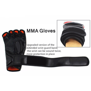Venta al por mayor guantes de cuero MMA para entrenamiento Sparring Grappling y boxeo Muay Thai bolsa lucha guantes MMA personalizados - Product Image 6