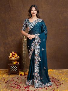 Fournisseur en gros Collection de fête de mariage de qualité supérieure Saree brodé pour femmes à vendre aux meilleurs prix d'Inde - Product Image 3
