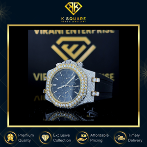 Montre tendance au design luxueux, automatique, à mouvement à quartz, résistante à l'eau, analogique, avec diamants en moissanite, bracelet en silicone, unisexe - Product Image 5