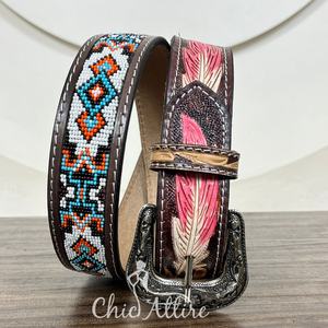 2025 vente en gros Designer marque de luxe en cuir de vachette véritable ceinture pour unisexe en cuir repoussé à la main perlé alliage boucle ardillon ceintures - Product Image 1